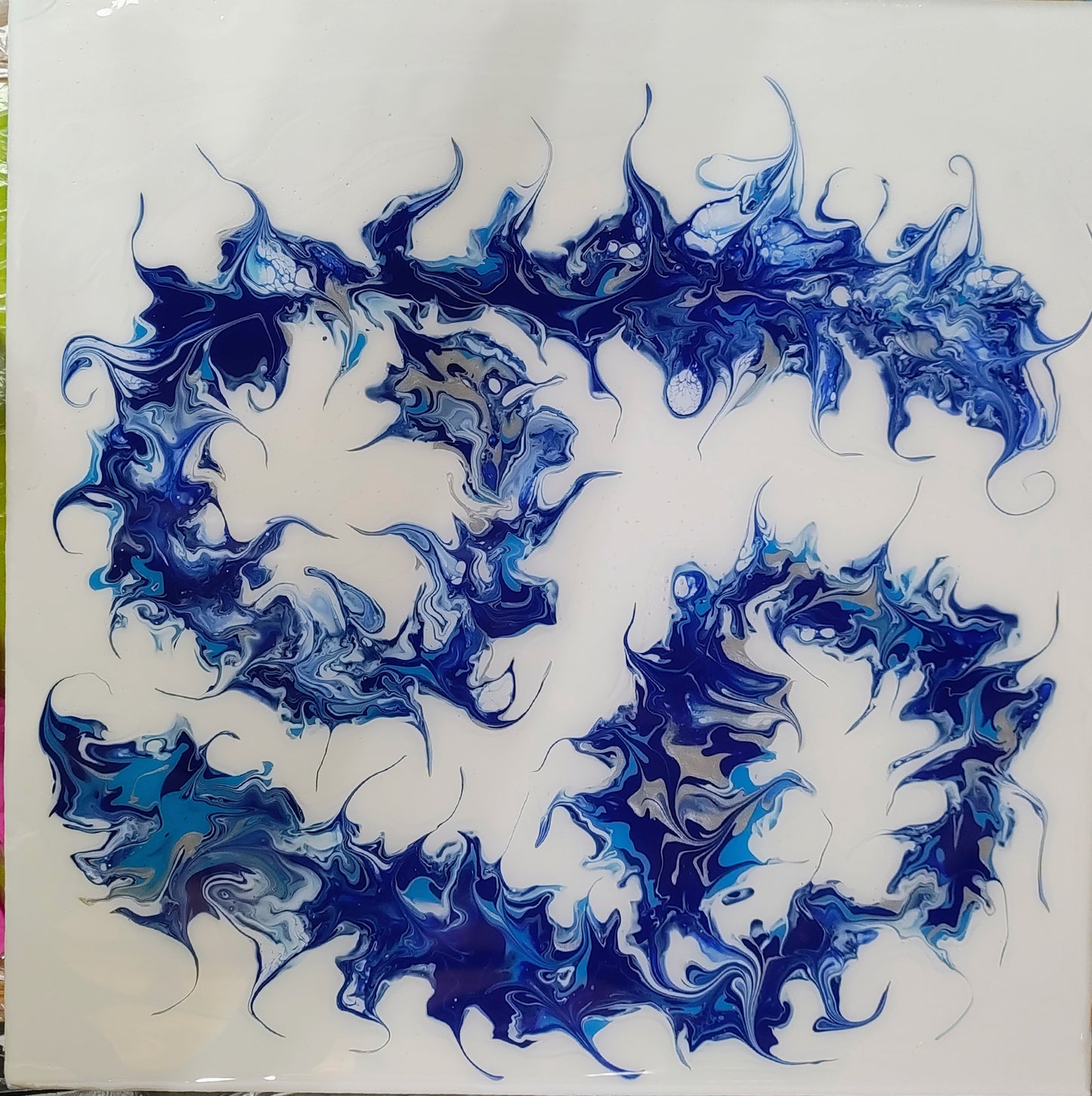 Cancer The Lunar Tide" – 12x12 Acrylic Zodiac Crab Painting