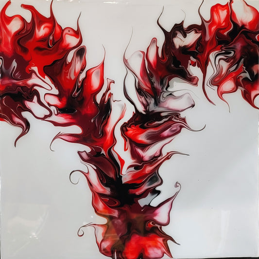 Aries on Fire" – 12x12 Acrylic Zodiac Ram Painting | Bold Fire Sign Wall ArtAries on Fire