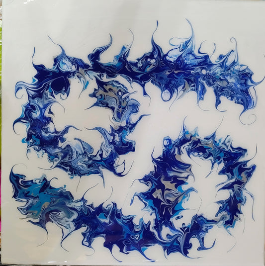 Cancer: The Lunar Tide" – 12x12 Acrylic Zodiac Crab Painting on Canvas